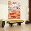 Lincoln Minimal White Velvet Bench With Black Lacquered Base