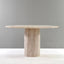 Amara Exquisite Round Travertine Dining Table