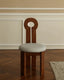Walnut dining chair with keyhole backrest
