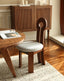 Walnut dining chair with keyhole backrest