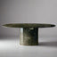 Vintage Nero Marquina Black Oval Marble Dining Table