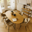 Colette solid wood Skinny Pebble dining table