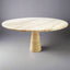 Roma Travertine Dining Table – Mangiarotti-Inspired Pedestal Design