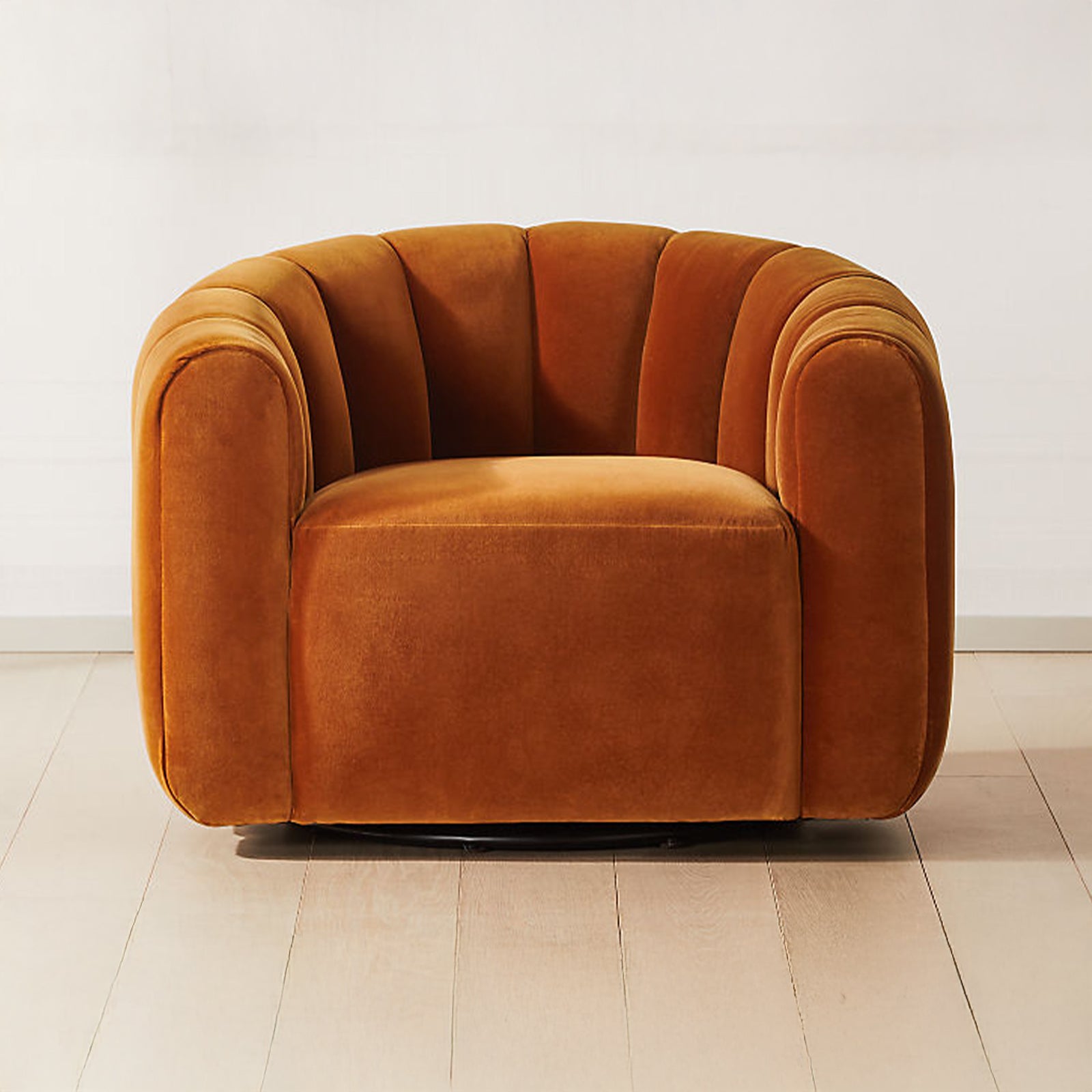 Gabriele Swivel Occasional Armchair Burnt Orange velvet – dill