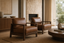 Marcel Tubular Steel Leather Armchair in a leather armchairs interior, styled with ivory, tobacco leather and brushed steel, showing premium furniture scale and luxury design context.