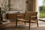 Terra Woven Seaweed Accent Chair in a organic texture interior, styled with sage green, clay red and raw linen, showing premium furniture scale and luxury design context.