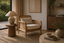 Aurora Ashwood Rattan Lounge Chair in a rattan lounge chairs interior, styled with ochre, dusty rose and rattan honey, showing premium furniture scale and luxury design context.