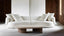 Coffee table styling guide with sculptural premium coffee table, lounge seating and curated home decor in a refined living room.
