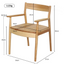 Solid wood chair with armrests in warm natural finish