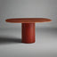 Tobio Red Travertine & Leather Table