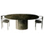 Vintage Nero Marquina Black Oval Marble Dining Table