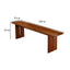 Long rectangular cherry wood bench with minimalist design