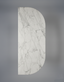 Top view of marble semi circle console table in fendi white marble
