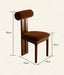 Solid wood chair with curved back and fabric seat.