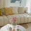 French light luxury cream white fabric module sofa