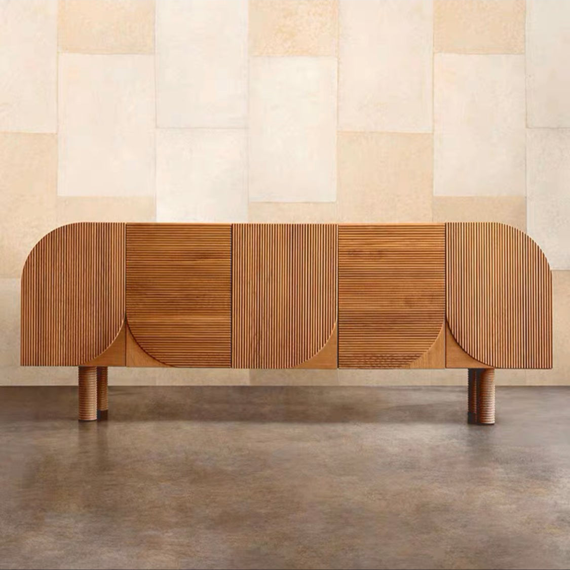 Retro Walnut Arc TV Cabinet from Dill & Johan, selected for Media Walls Without Visual Noise Choosing a Refined TV Cabinet, shown as product inspiration for premium furniture, material quality and luxury interior design context.