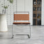 Saddle Leather & Stainless Steel Cantilever Chair