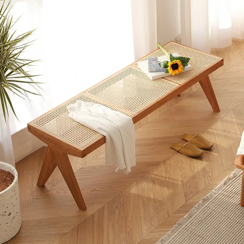 Largo Walnut Rattan Ottoman Bench from Dill & Johan, selected for The Ottoman Bench A Small Luxury Furniture Piece With Big Design Range, shown as product inspiration for premium furniture, material quality and luxury interior design context.