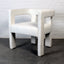 Style White Boucle Upholstered Dining Armchair Low Back