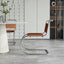 Saddle Leather & Stainless Steel Cantilever Chair