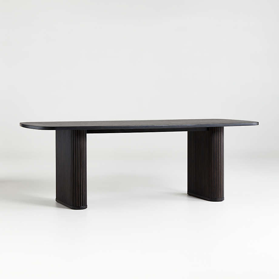 Black wood oval dining table deals