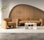 Modern Italian single sofa chair with plush fabric.