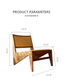 Elio Natural Walnut Solid Wood Rattan Lounge Chair