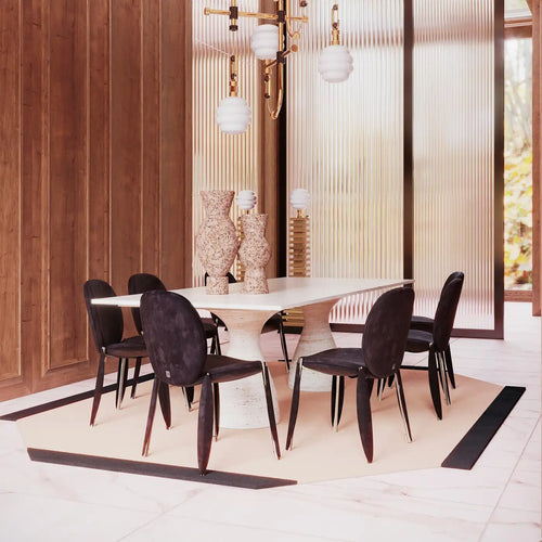 Curved leg dining table hot sale