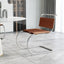 Saddle Leather & Stainless Steel Cantilever Chair