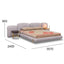 Sturdy wood frame with plush fabric and floating nightstands