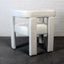 Style White Boucle Upholstered Dining Armchair Low Back