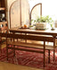 Garcelle solid wood backrest integrated bench