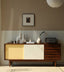Huguette color-blocked solid wood mid century sideboard
