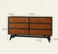 Léonie Mid centruy contrast cherry wood six-drawer cabinet