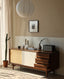 Huguette color-blocked solid wood mid century sideboard