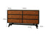Léonie Mid centruy contrast cherry wood six-drawer cabinet