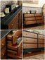 Léonie Mid centruy contrast cherry wood six-drawer cabinet