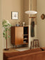 Lyna cherry wood retro shoe cabinet
