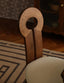 Walnut dining chair with keyhole backrest