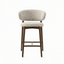 Elio curved backrest linen Bar stool