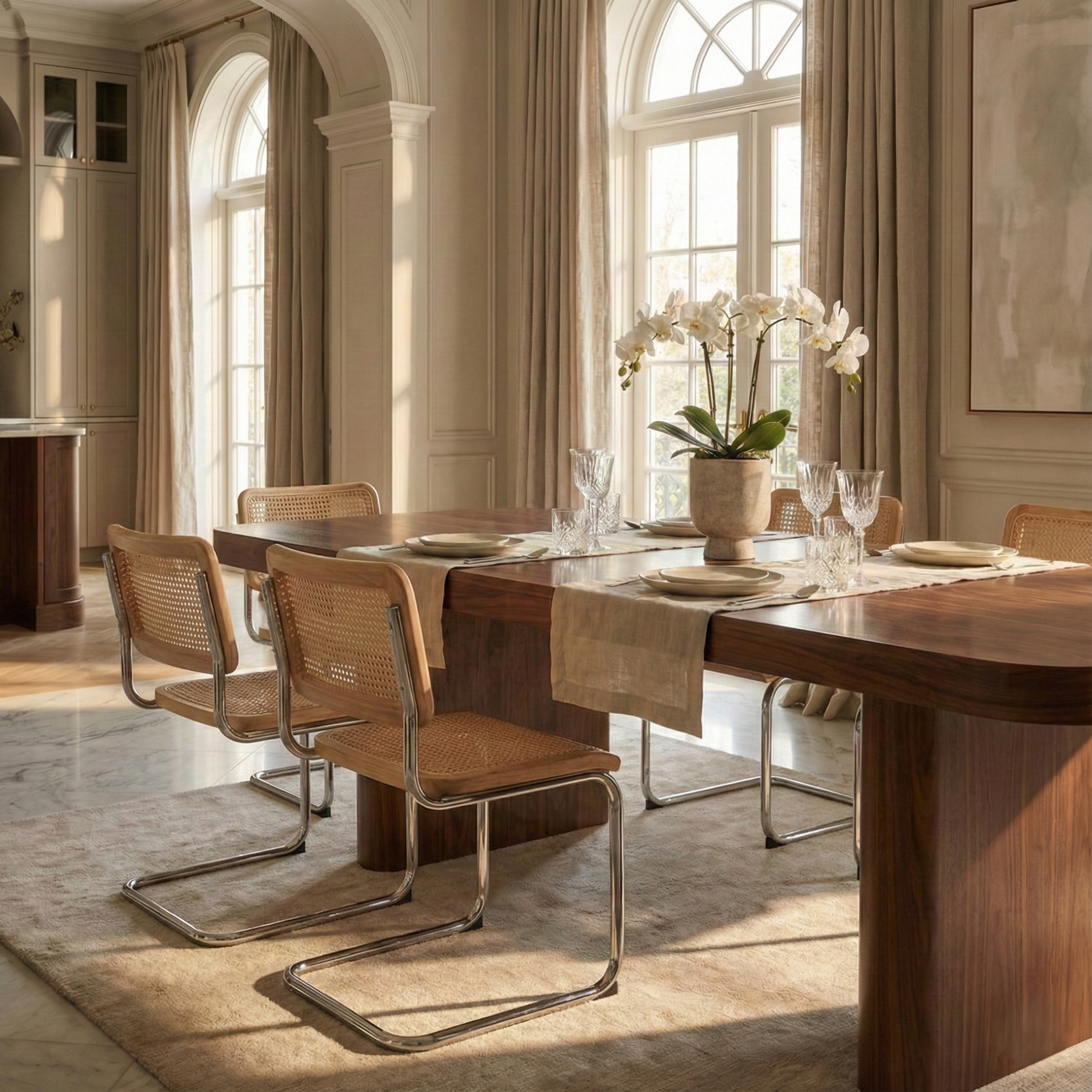 Reno Beech Rattan Cantilever Chair from Dill & Johan, selected for Rattan, Cane and Timber The Warm Side of Luxury Furniture, shown as product inspiration for premium furniture, material quality and luxury interior design context.
