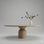 Masashi simple oak wood Round dining table