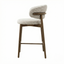 Elio curved backrest linen Bar stool