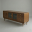 Garcelle French Retro Cherry Wood, Red Oak, and Brass TV Cabinet