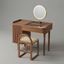 Gabriela Retro Solid Ashwood Dressing Table with 360 Rotating Mirror