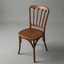Obsidian Beech Wood Curved Backrest Vintage Chair