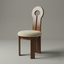 Keyhole Walnut Dining Chair with Fabric Seat