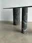Italian Black Marble and Glass Dining Table by Massimo Vignelli