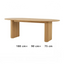 Oval light wood dining table with fluted legs