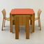 Minimalist solid wood dining chair design.